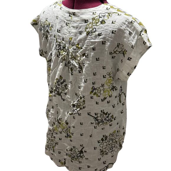 LIVERPOOL Dolman Popover Blouse Curved Hem Floral Geometric NWT Petite Small - Picture 7 of 11